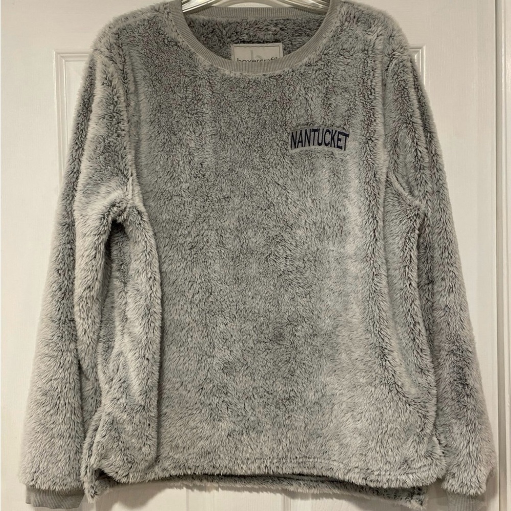 ✨Nantucket Gray Double Sided Fleece Sweatshirt Size Large